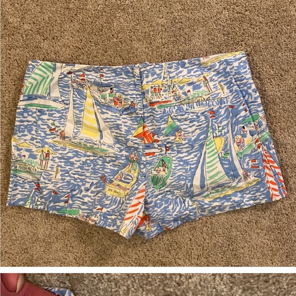 Lilly Pulitzer ‘Get Nauti’ shorts Sz 6 with pockets back zip with button - Picture 2 of 12